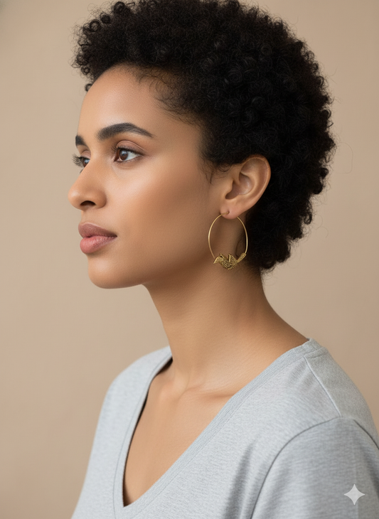 Birds Design Hoops Earrings